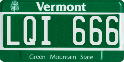 VT license plate LQI666