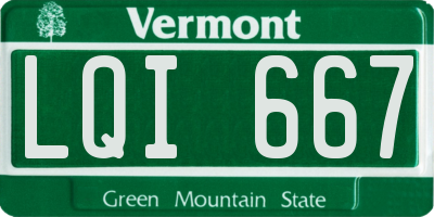 VT license plate LQI667