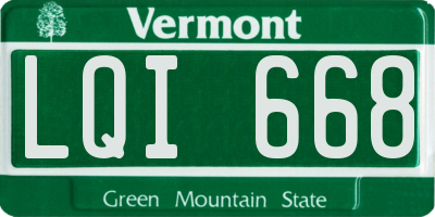 VT license plate LQI668