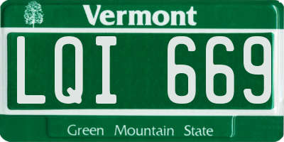 VT license plate LQI669