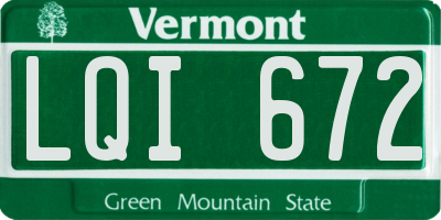 VT license plate LQI672