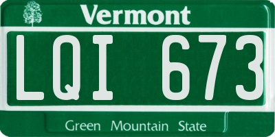 VT license plate LQI673