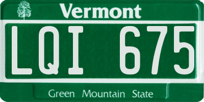 VT license plate LQI675