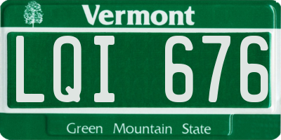 VT license plate LQI676
