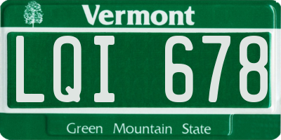 VT license plate LQI678