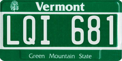 VT license plate LQI681