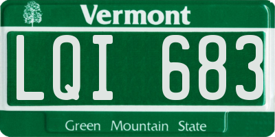 VT license plate LQI683