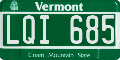 VT license plate LQI685