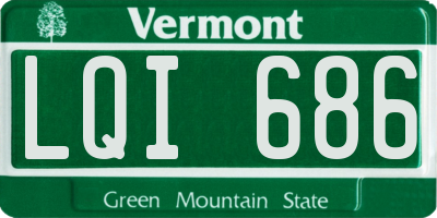 VT license plate LQI686