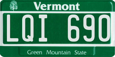 VT license plate LQI690