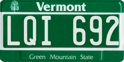 VT license plate LQI692