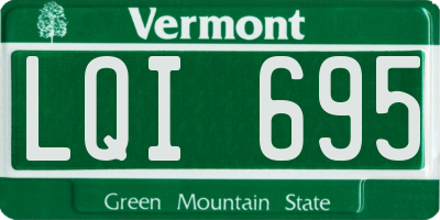 VT license plate LQI695