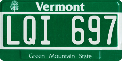 VT license plate LQI697