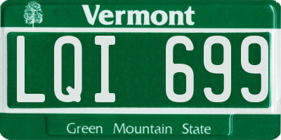 VT license plate LQI699