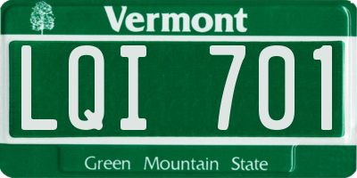 VT license plate LQI701