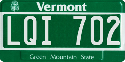 VT license plate LQI702