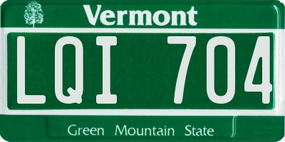 VT license plate LQI704