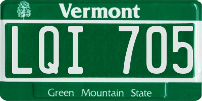 VT license plate LQI705