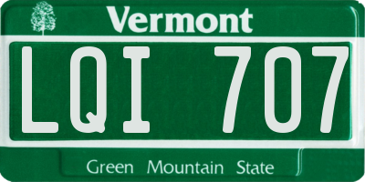 VT license plate LQI707