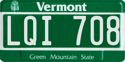 VT license plate LQI708