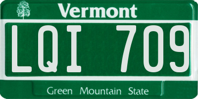 VT license plate LQI709