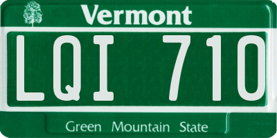 VT license plate LQI710