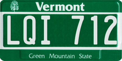VT license plate LQI712