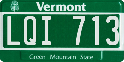 VT license plate LQI713