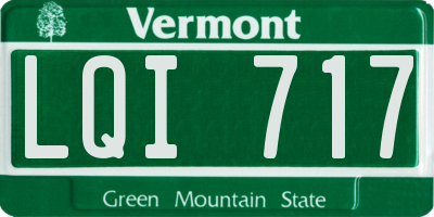 VT license plate LQI717