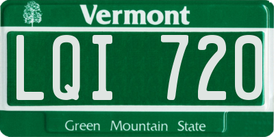 VT license plate LQI720