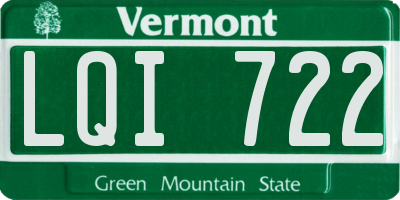 VT license plate LQI722