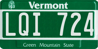 VT license plate LQI724