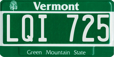VT license plate LQI725