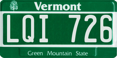 VT license plate LQI726