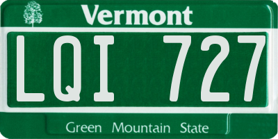 VT license plate LQI727