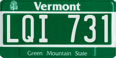 VT license plate LQI731