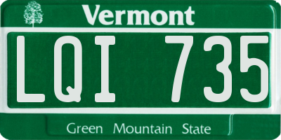 VT license plate LQI735