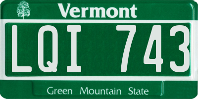 VT license plate LQI743
