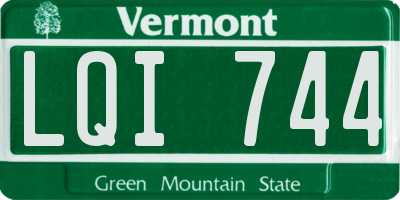 VT license plate LQI744