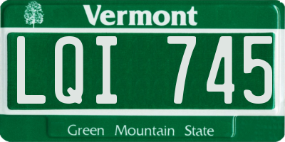 VT license plate LQI745