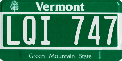 VT license plate LQI747