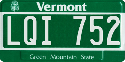 VT license plate LQI752