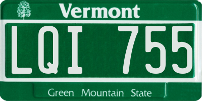 VT license plate LQI755