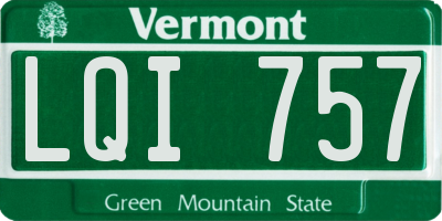 VT license plate LQI757
