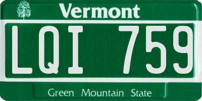VT license plate LQI759