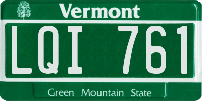 VT license plate LQI761