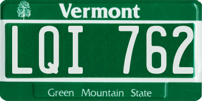 VT license plate LQI762