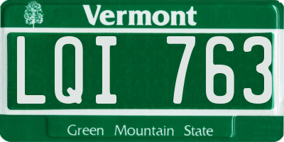 VT license plate LQI763
