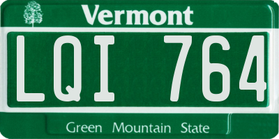 VT license plate LQI764