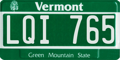 VT license plate LQI765